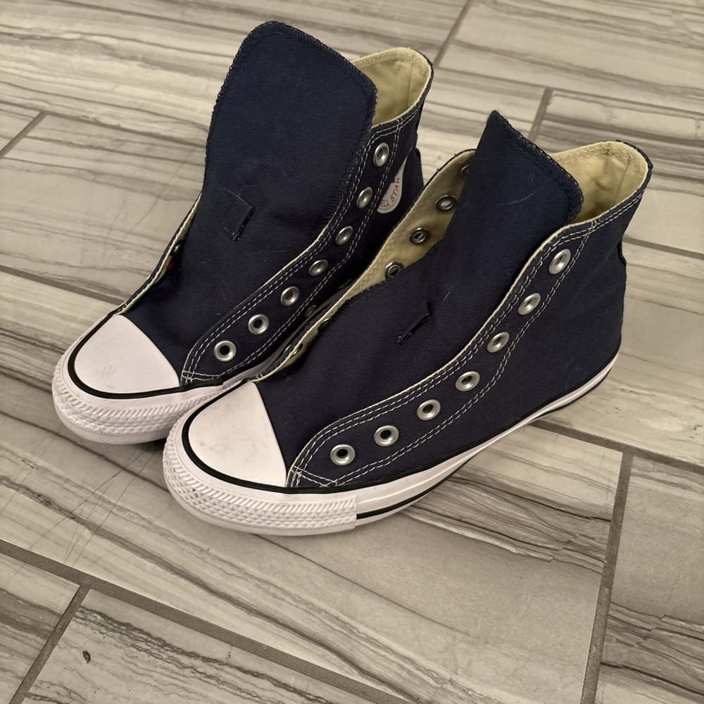Converse Navy and White High-Tops